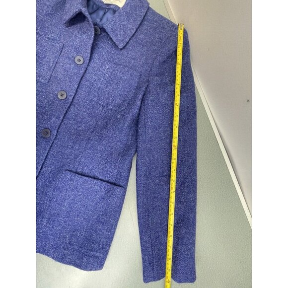 JONES NEW YORK Blazer Jacket 100% Wool Button Up  Blue Size 8 - Picture 3 of 16